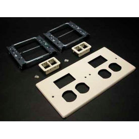 Wiremold G4047-2bbxx Four-Gang Overlapping Cover Two Duplex Openings Gray 9-1/2