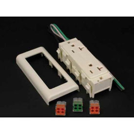 Wiremold V2427gt Receptacle W/Pigtails 20a 125v Ivory 4-1/2