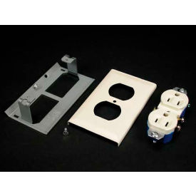 Wiremold V3043ge Duplex Grounding Receptacle & Cover 15a 125v (3-Wire) Ivory 4-1/2