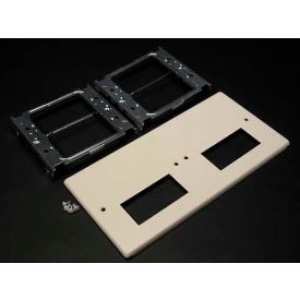 Wiremold V4047-2rrxx Four-Gang Overlapping Cover Two Rectangular Openings Ivory 9-1/2