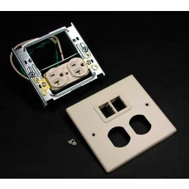 Wiremold V4047wt 2-Gng Overlapping Cover 1 Dplx Installed & Tracjack Mini Adptr 5-1/8