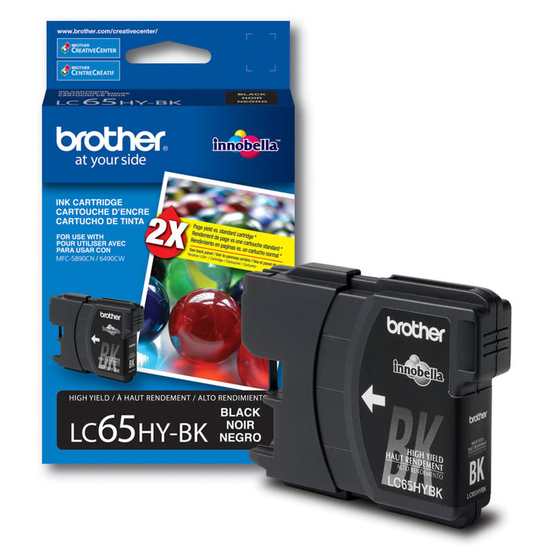 Brother LC65 Black High-Yield Ink Cartridge, LC65HY-BK MPN:BRTLC65HYBK