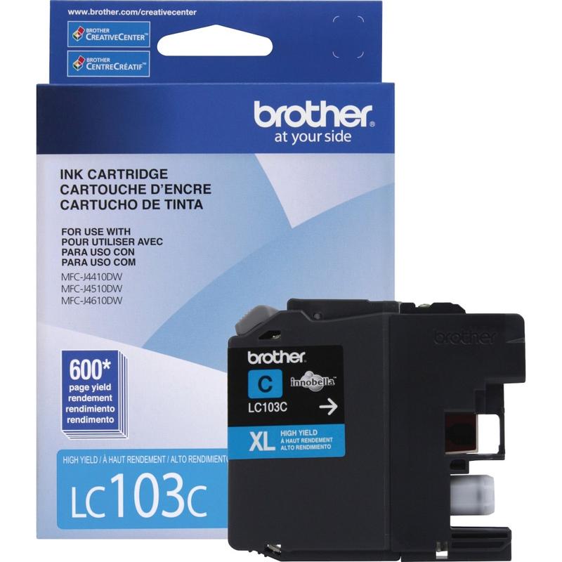 Brother LC103 Cyan High-Yield Ink Cartridge, LC103C MPN:LC103C