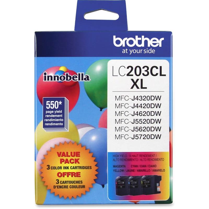 Brother LC203 Cyan; Magenta; Yellow High-Yield Ink Cartridges, Pack Of 3, LC2033PKS MPN:LC2033PKS