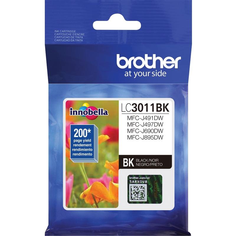 Brother LC3011BK Original Standard Yield Inkjet Ink Cartridge - Single Pack - Black - 1 Each - 200 Pages MPN:LC3011BK