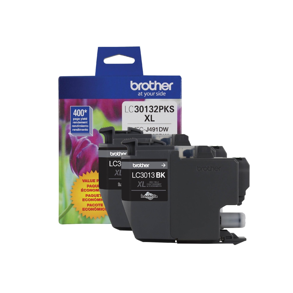 Brother LC3013 Black Ink Cartridges, Pack Of 2, LC30132PKS MPN:LC30132PKS