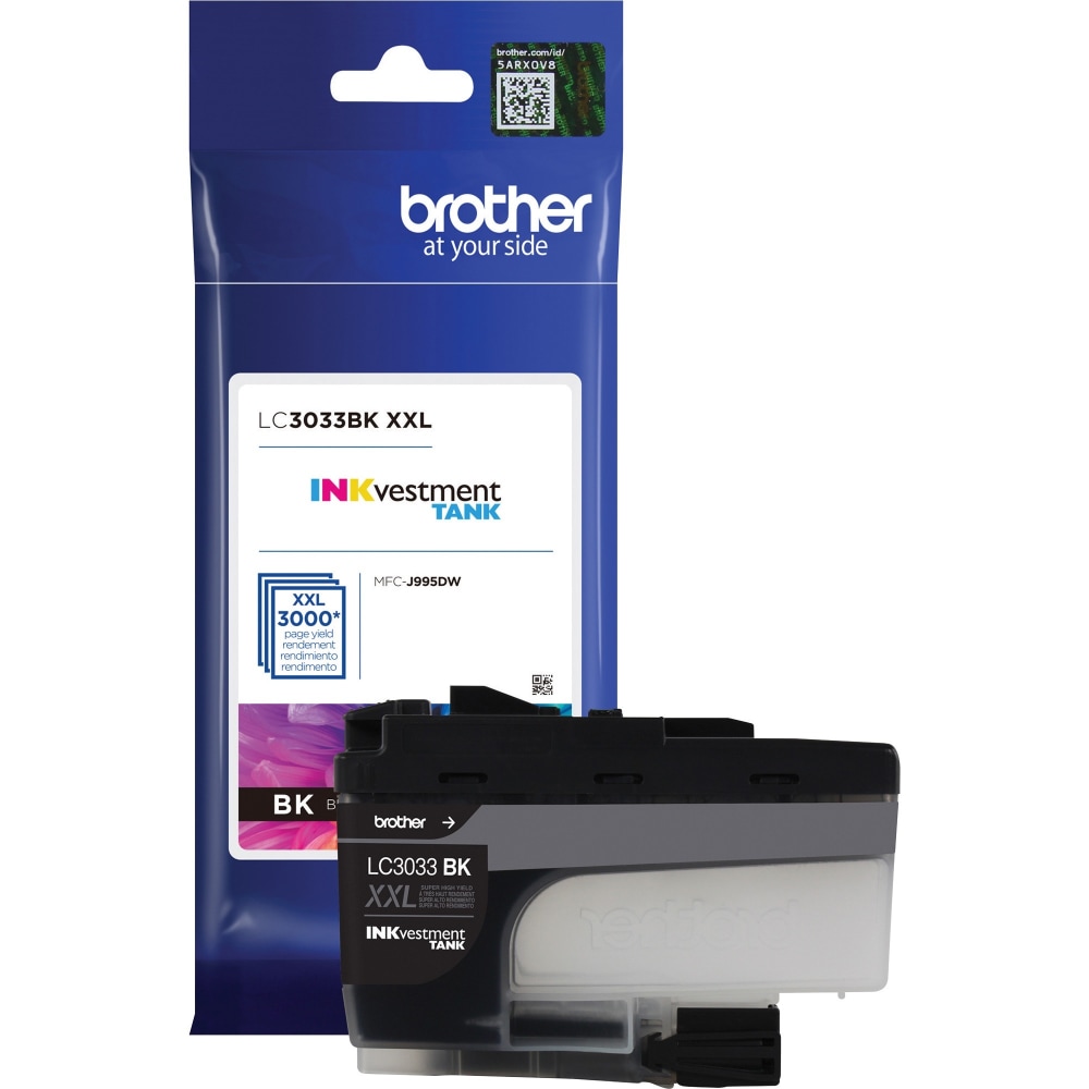 Brother Genuine LC3033BK Single Pack Super High-yield Black INKvestment Tank Ink Cartridge - Inkjet - Super High Yield - 3000 Pages - 1 Pack MPN:LC3033BK