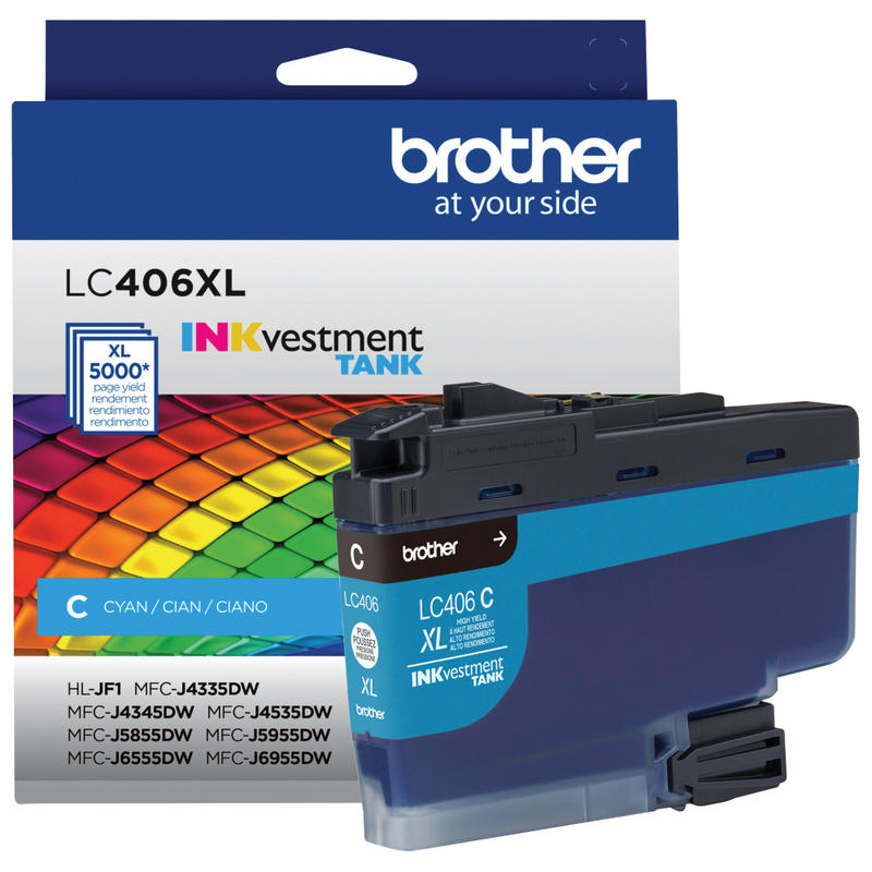Brother Genuine LC406XLC Cyan High-Yield INKvestment Tank Ink Cartridge MPN:LC406XLCS