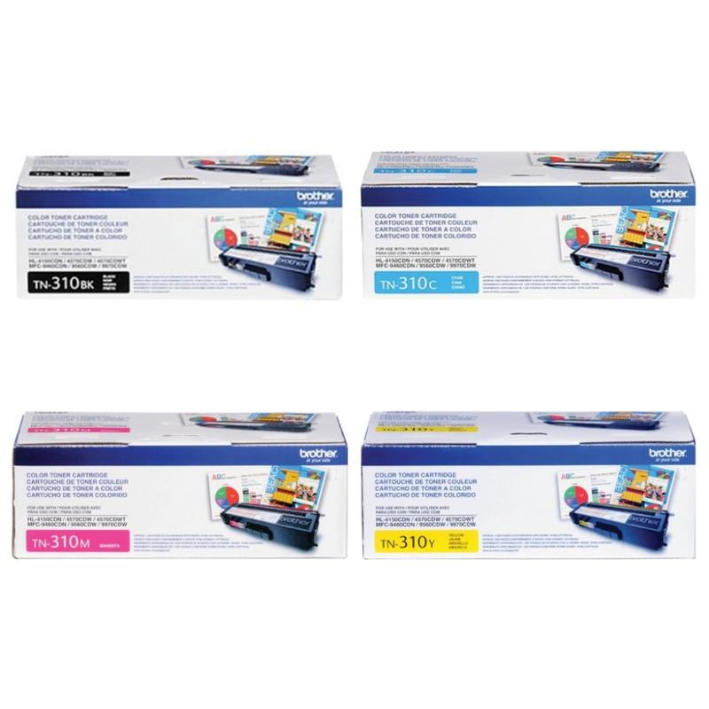 Brother TN310 Black And Cyan, Magenta, Yellow Toner Cartridges, Pack Of 4, TN310 combo MPN:TN310SET-OD