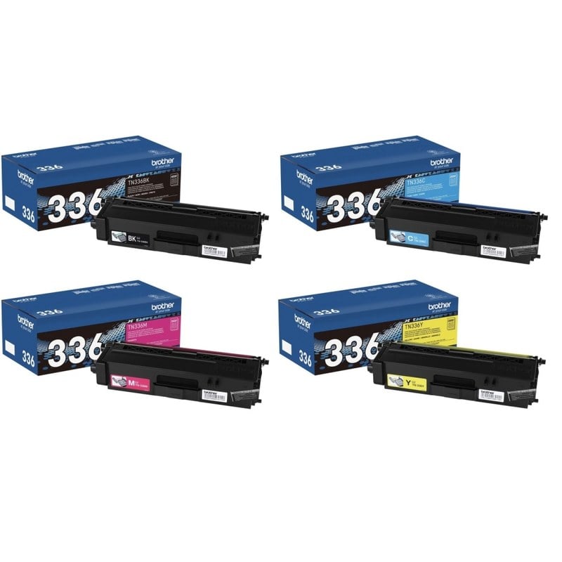 Brother TN-336 Black; Cyan; Magenta; Yellow High Yield Toner Cartridges, Pack Of 4, TN336 combo MPN:TN336SET-OD