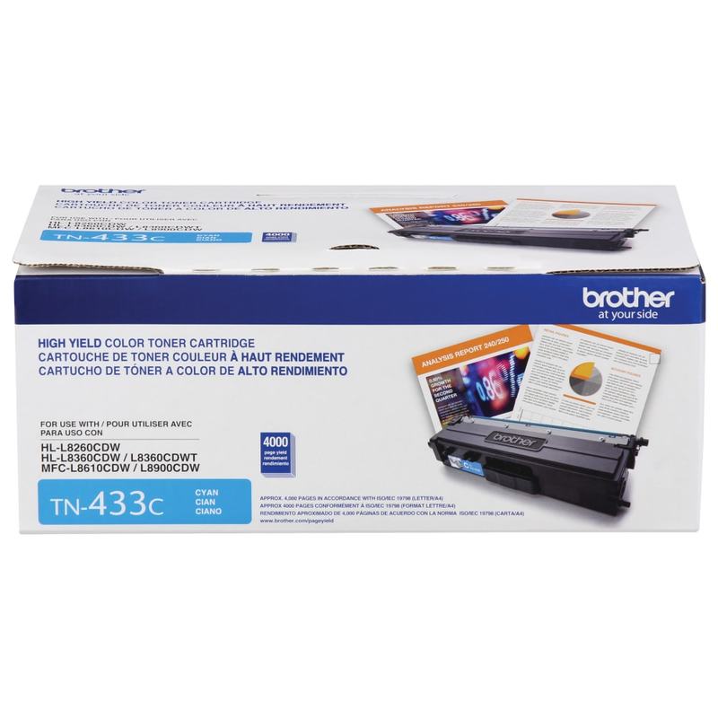 Brother TN-433 Cyan High Yield Toner Cartridge, TN-433C MPN:TN433C