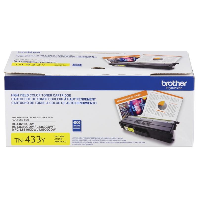 Brother TN-433 Yellow High Yield Toner Cartridge, TN-433Y MPN:TN433Y