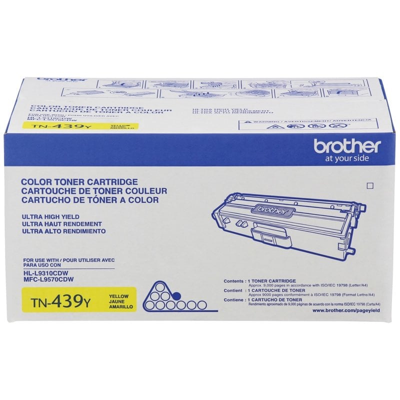 Brother TN-439 Yellow Extra-High Yield Toner Cartridge, TN-439Y MPN:TN439Y