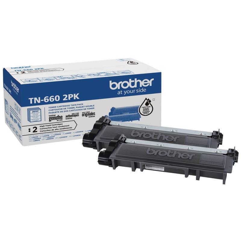 Brother Genuine Black High Yield Toner Cartridge 2-Pack, TN6602PK MPN:TN6602PK