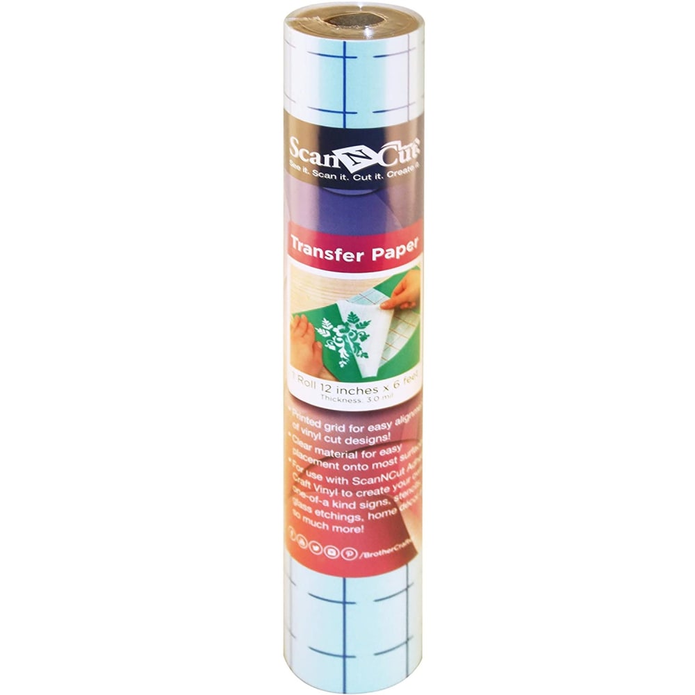 Brother Adhesive Transfer Paper With Grid, 72in x 12in, Clear MPN:CAVINYLTPG