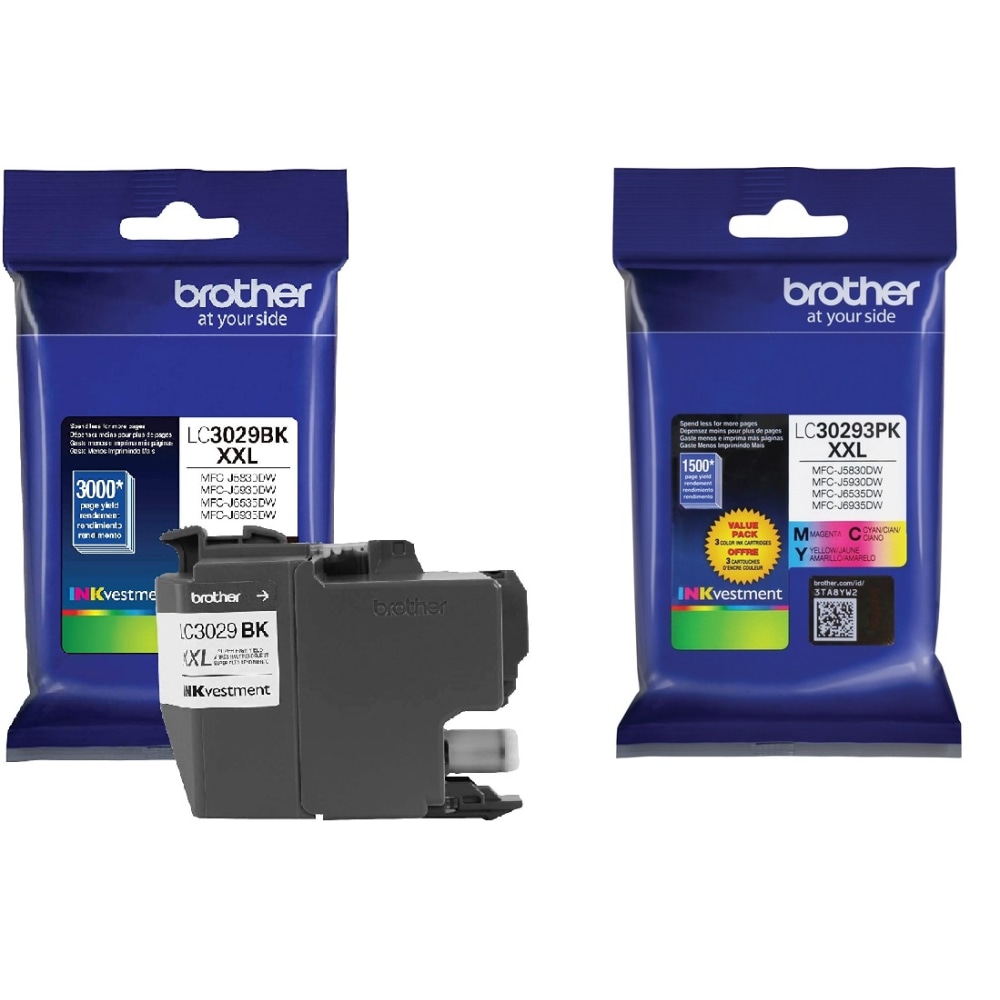 Brother LC3029 Black; Cyan; Magenta; Yellow Ultra-High-Yield Ink Cartridges, Pack Of 4, LC3029SET-OD MPN:LC3029SET-OD