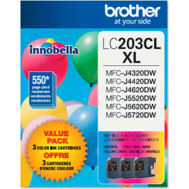 Brother® LC2033PKS (LC-2033PKS) High-Yield Ink 550 Page-Yield Cyan Magenta Yellow LC2033PKS