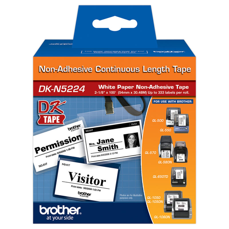 Brother DK-N5224 Black-On-White Tape, 2.13in x 100ft MPN:DKN5224