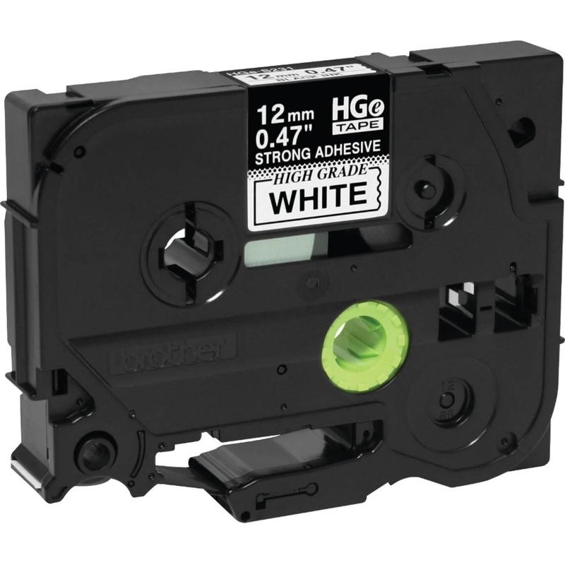 Brother HGES2315PK Black on White Extra-Strength Adhesive Label Tape - x 15/32in Width - Thermal Transfer - White - 5 / Pack - HGES2315PK MPN:HGES2315PK
