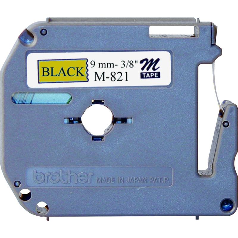 Brother M-821 Black-On-Gold Tape, 0.38in x 26.2ft MPN:M821