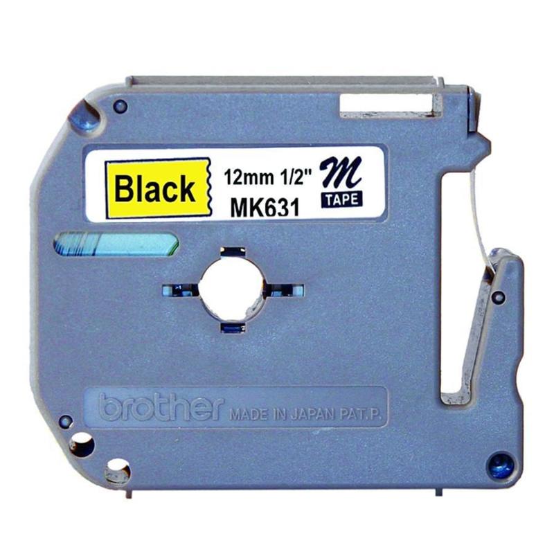 Brother MK631 - Black on yellow - Roll (0.47 in x 26.2 ft) 1 cassette(s) non-laminated tape - - MK631 MPN:MK631
