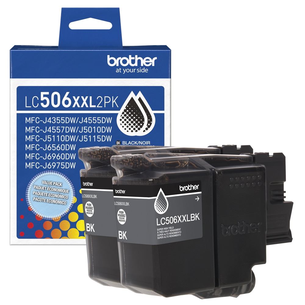Brother LC506XXL2PK Black Super High Yield Ink Cartridges, Two-pack MPN:LC506XXL2PKS