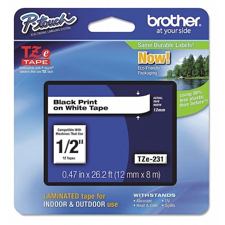 Label/Ribbon Cartridge, White, 15/32 in W MPN:BRTTZE231