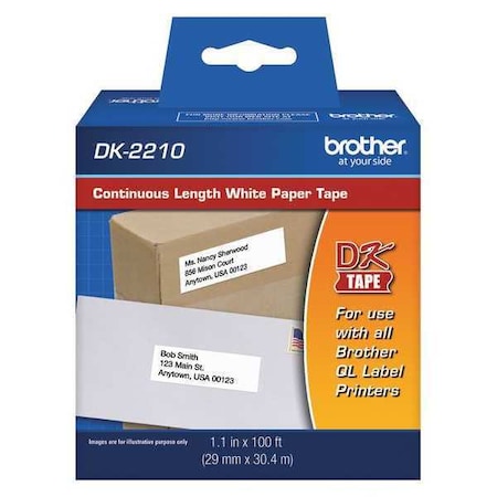 Continuous Label Stock, White, Matte MPN:DK2210