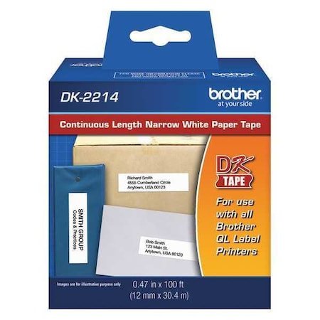 Continuous Label Stock, White, Matte MPN:DK2214