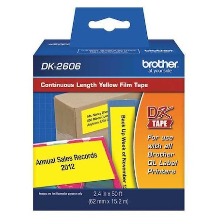 Continuous Label Stock, Yellow, Gloss MPN:DK2606