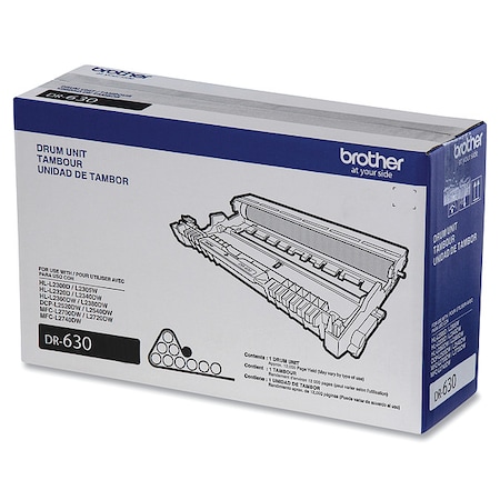 Brother Genuine DR630 Mono Laser Drum Unit - 1 Each - Monochrome Laser - Black MPN:DR630