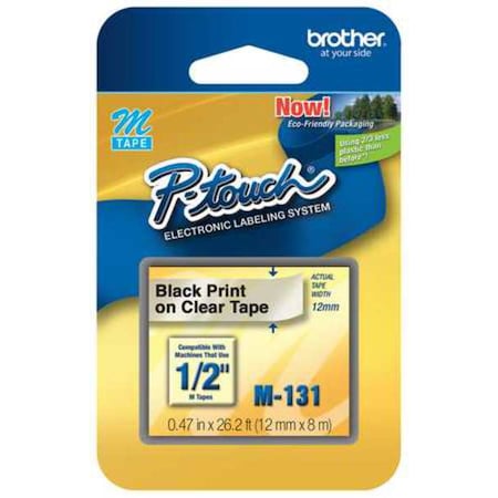 Label/Ribbon Cartridge, Clear, 1/2 in W MPN:M131