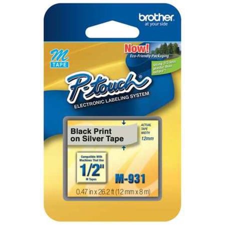 Label/Ribbon Cartridge, Silver, 1/2 in W MPN:M931