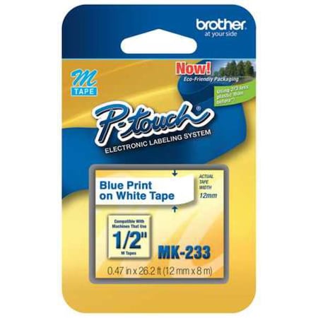 Label/Ribbon Cartridge, White, 1/2 in W MPN:MK233