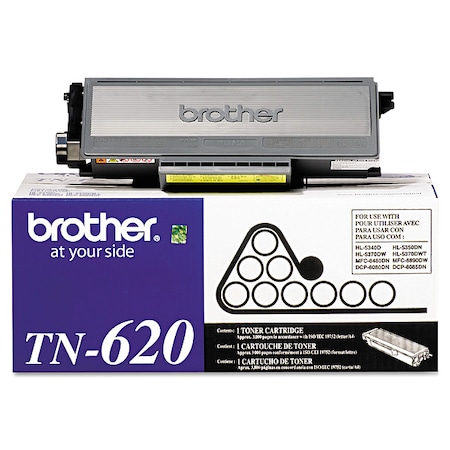 Toner Cartridge, 3000 Page-Yield, Black MPN:TN620