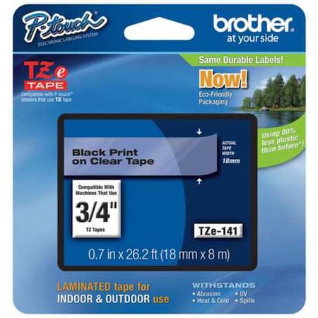 Label/Ribbon Cartridge, Clear, Gloss, 3/4 in W MPN:TZE141G