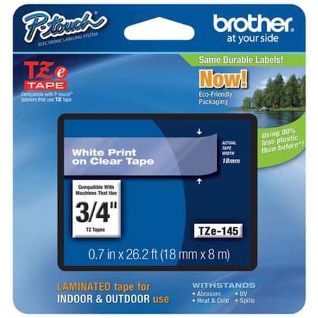 Label/RibbonCartridge, Clear, Gloss, 3/4inW MPN:TZE145G