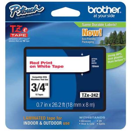 Label/Ribbon Cartridge, White, Gloss, 3/4 in W MPN:TZE242G