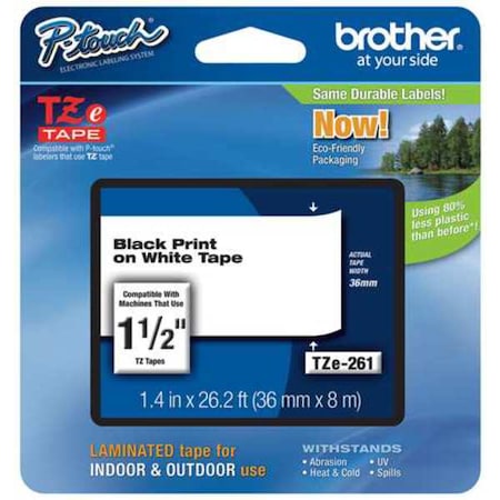 Label/Ribbon Cartridge, White, 1-1/2 in W MPN:TZE261G