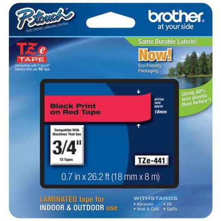 Label/Ribbon Cartridge, Red, Gloss, 3/4 in W MPN:TZE441G