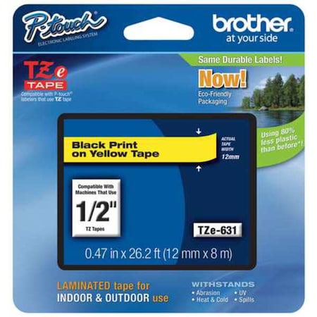 Label/Ribbon Cartridge, Yellow, 1/2 in W MPN:TZE631G