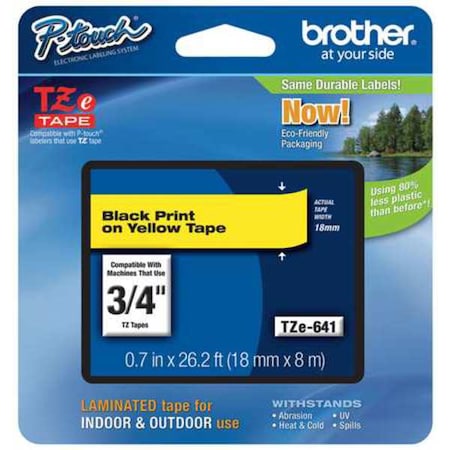 Label/Ribbon Cartridge, Yellow, 3/4 in W MPN:TZE641G