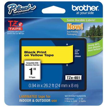 Label/Ribbon Cartridge, Yellow, Gloss, 1 in W MPN:TZE651G