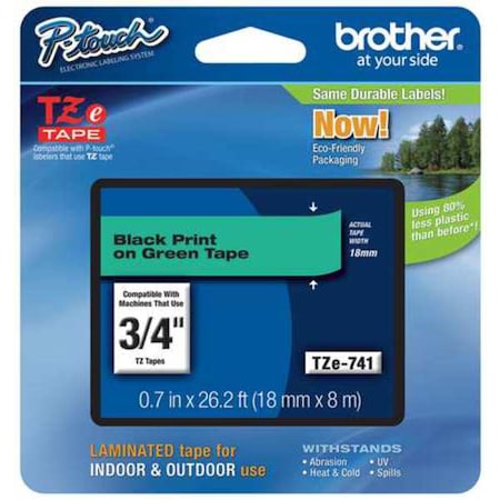 Label/Ribbon Cartridge, Green, Gloss, 3/4 in W MPN:TZE741G