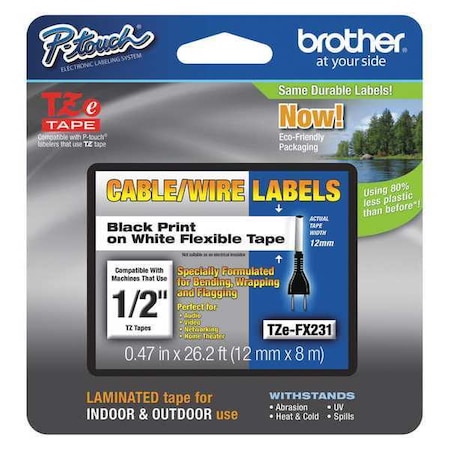 Flag Label, White, Polyester MPN:TZEFX231G