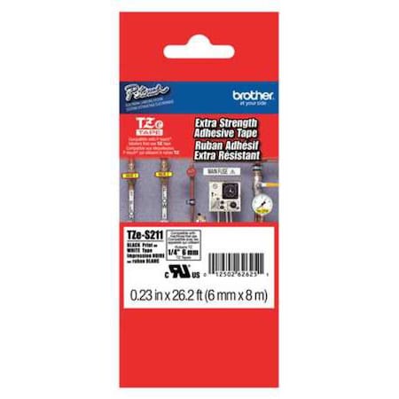 Label/Ribbon Cartridge, White, Gloss, 1/4 in W MPN:TZES211G