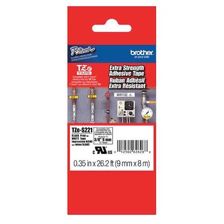 Label/Ribbon Cartridge, White, Gloss, 3/8 in W MPN:TZES221G