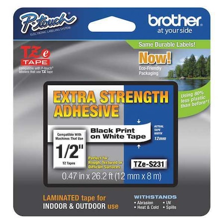 Label/Ribbon Cartridge, White, Gloss, 1/2 in W MPN:TZES231G