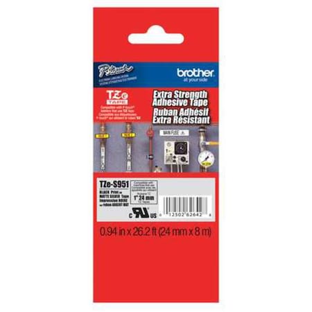 Label/Ribbon Cartridge, Silver, Gloss, 1 in W MPN:TZES951G