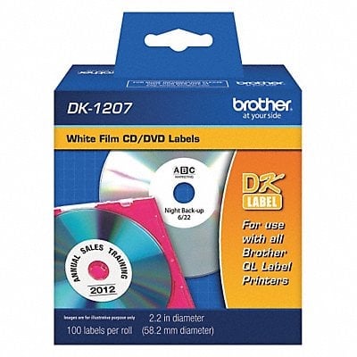 DVD Label Bk/Wht Direct Thermal Paper MPN:DK1207
